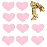 Quesuc Corazones Madera Colgantes Rosa, 10 Unidades: Adornos Corazón Decorativo Para Colgar En Boda, San Valentín, Navidad O Aniversarios, Decoración Hogar Y Regalos Personalizados