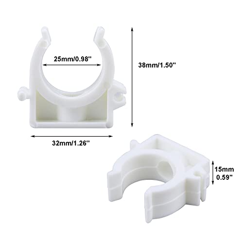 Sydien 20Pcs White 25Mm/1" Id White Pvc Water Pipe Clamps U-Shaped Buckles For Water Pipes & Tubing Hoses Support With Screws #TOP6