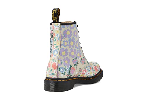 Image of Dr. Martens 1460 8-Eye Leather Boot, Parchment Beige Floral Mash Up