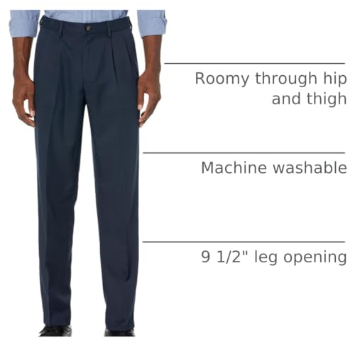 Amazon Essentials Men's Classic-Fit Pleated Dress Pants (Available in Big & Tall), Navy, 40W x 28L - image 4