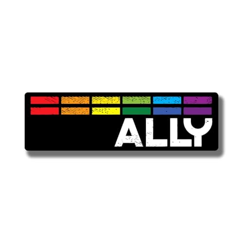 Image of Ad Astra Graphics Rainbow Stripe Pride Magnet - Multi Color Rectangular 5 Inch Magnet - 1 Count - Statement Style - Made in USA