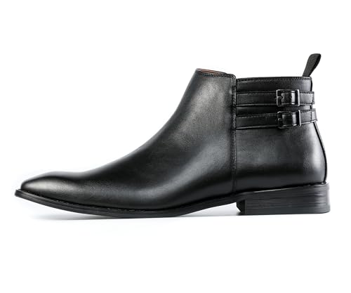 Amali Beau Men's Chelsea Ankle Boot Slip-On with Ziper Dress and Casual Boots for Men (Black/Size 12)2