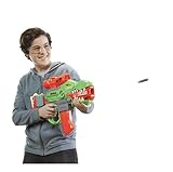 Zautomatyzowana wyrzutnia strzałek Nerf DinoSquad Rex-Rampage, 10-strzałkowy magazynek, 20 strzałek Nerf, miejsce na 10 strzałek, wygląd dinozaura-tyranozaura