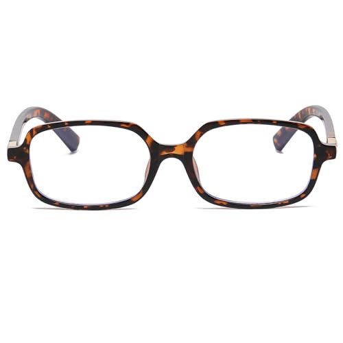 Image of Long Keeper Anti Blue Light Glasses Women Retro 90s Rectangle Blue Light Blocking Glasses Narrow Square Anti Glare Glasses