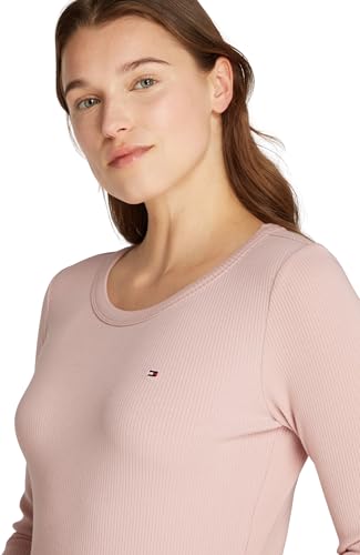 Tommy Hilfiger Damen Langarmshirt Slim Fit Rundhalsausschnitt, Rosa (Foggy Pink), XXS – Ansicht 3