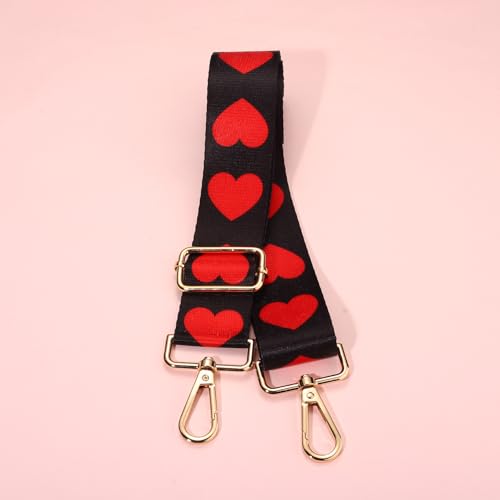 Image of Valentine's Day Purse Strap Replacement Red Pink Heart XOXO Bag Strap Conversation Heart Crossbody Purse Strap Valentine's Day Accessories Gifts (Style E)