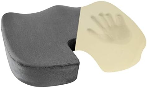 Healthy Spirit Memory Foam Seat Cushion | Tailbone Relief Cushion Office Chair Car Seat Cushion Sciatica Back Pain, Gray