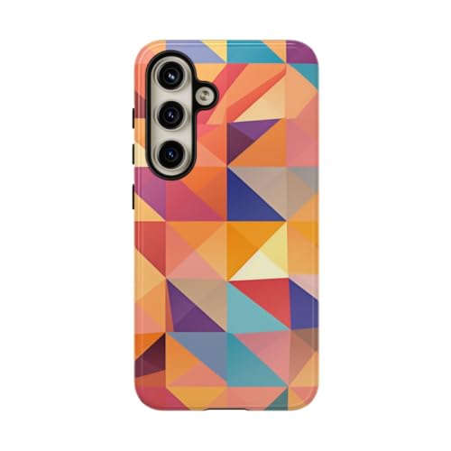 Coque résistante Samsung S24 orange brillante à motif angulaire antichoc