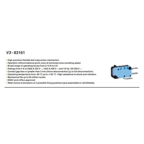 Micro switch EF83161.1 avec réinitialisation précise de course par levier long - 2