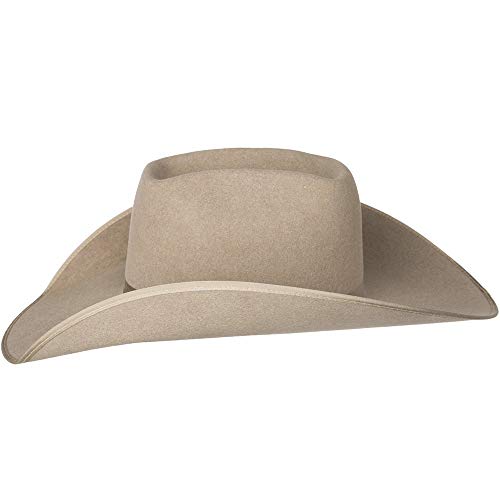 7X Ash/Natural Bound Edge Open Crown 4-1/2" Brim Natural Band Felt Cowboy Hat4