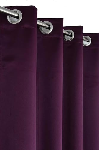 Image of 100% True Blackout Long Door Curtain 9 Feet Long, 300 GSM Heavy Room Darkening Polyester Parda for Bedroom & Living Room, Thermal Insulated Heat & Noise Reducing Panel | (108x47 Inch, Wine, Pack of 1Pcs )