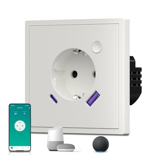 BSEED Wlan Steckdose mit USB C Matt, 20W Schnelladen Smart...