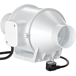 Ventilador Centrifugo Pequeño HG Power Ventilador centrífugo, 75mm Extractor Ventilador de Aire en Línea Super Ligero y Silencioso