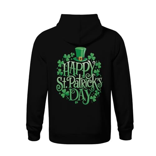Kids Retro Funny Happy St Patrick's Day Boys Girls Lightweight Kangaroo Pocket Hoodies3