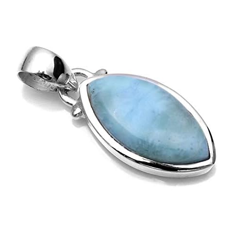 SilverPalace 925 Sterling Silver Natural Larimar Pendants for Women and Girls Cover