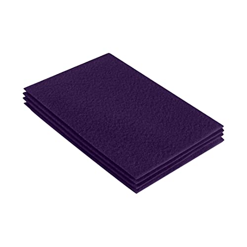 FabricLA Acrylic Felt Fabric Sheets for Crafts | Precut 9" X 12" Inch (20 cm X 30 cm) Felt Squares | Felt Fabric Sheets for DIY Crafts, Hobby, Costume, and Decoration | Plum, 4 Pieces