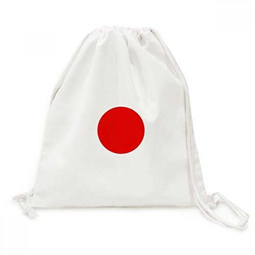 Mochila de lona com cordão e estampa de símbolos asiáticos da bandeira nacional do Japão