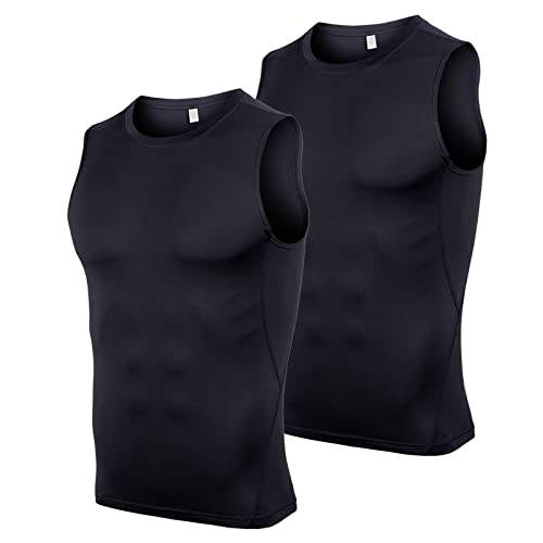Débardeur de compression homme musculation et running (Lot de 2)