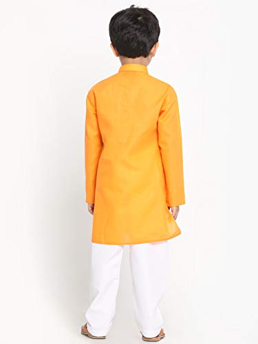 Image of JBN Creation Boys Cotton Blend Kurta Pyjama Set - Ethnic Elegance for Festivals | Comfortable Classic Collar Full Sleeves Kurta for Kids