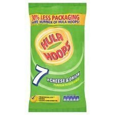 KPHula Hoops Cheese & Onion Snacks 7 X 25G by KP