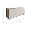 Dmora - Credenza Weddell, Buffet da Soggiorno, Madia da Salotto, Dispensa da Cucina, 154x40h72 cm, Rovere e Bianco #2