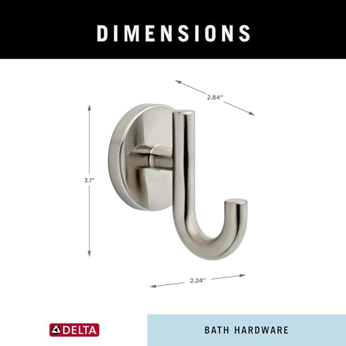 Image of Delta Single Towel Hook for Bathroom or Kitchen| Stainless Steel | Trinsic Accessories