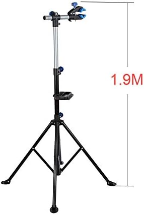 Bike Maintenance Stand, Foldable Bicycle Repair Stand, Height Adjustable Bicycle Bike Maintenance Repair Stand with Tool Storage, 360 Degrees Rotating Clamp Mountain Bike Work Stands for Maintenance