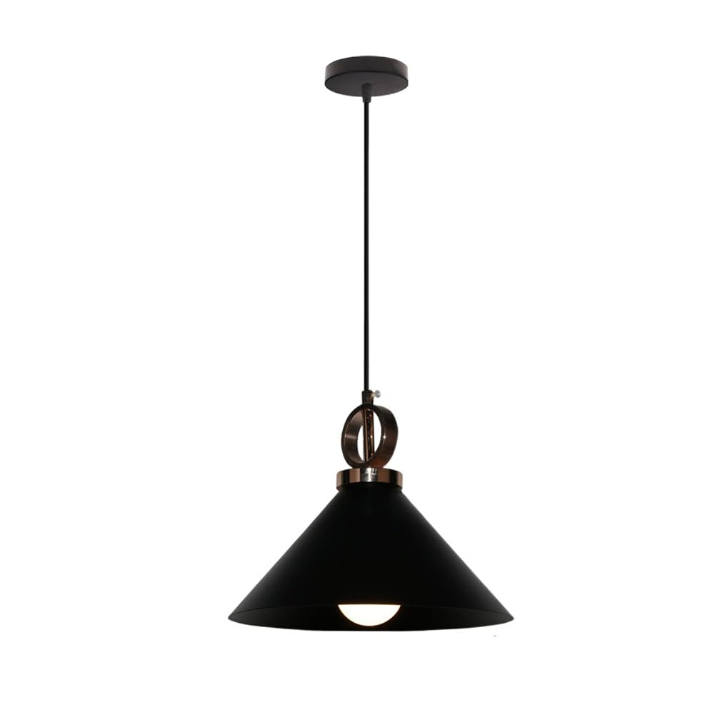 Suspension moderne en métal noir de style industriel et rustique pour salle à manger