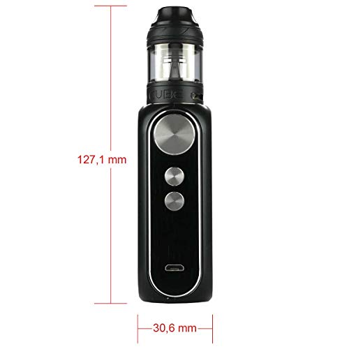 Riccardo Cube Kit 80 W / 3000 mAh mit Cube Tank Clearomizer, Tankvolumen 2 ml / 4 ml, OBS e-Zigarette - Set, gunmetal – Bild 5