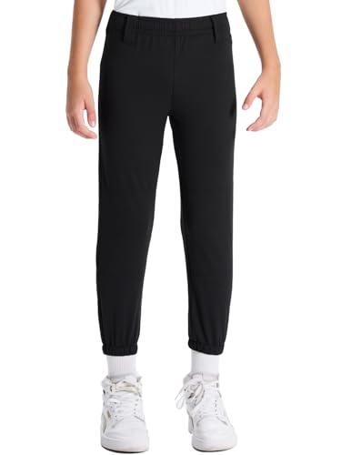 DEVOROPA 2T/3T/4T/5T to Big Kids Youth Boys Baseball Pants Girls Softball Pants Fast Pitch Tee Ball Practice Pants Pockets Black 3T