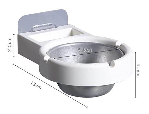MURTISIDDH Wall Mounted Ashtray, Ashtrays for Cigarettes, Cigarette Holder for Home, Office, Toilet, Bathroom (Black) 3