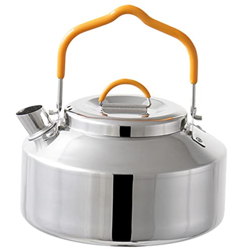 KOMBIUDA Convenient Tea Pot Stainless Steel Tea Kettle for Camping Handle Stovetop Kettle Outdoor Accessories for Picnic