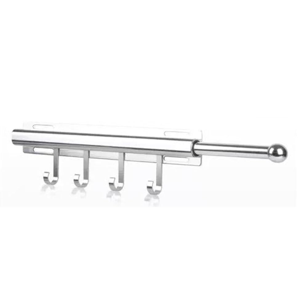 IJSDNVJNDX Closet Valet Rod 12 Inch with 4 Hooks Pull Out Clothes Hanger Slide Out for Closets