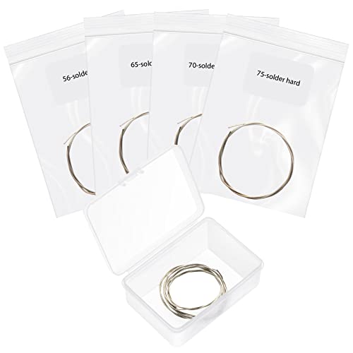 Shimeyao 4 Pieces Silver Solder Wire 4 Types Soldering Wire for Jewelry Making Repair Electronics Silver Welding Tools Accessories, Easy Soft, Soft, Medium, Hard