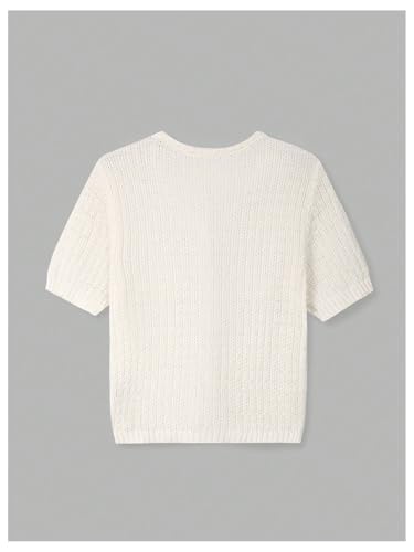 GORGLITTER Women's Short Sleeve Cropped Cardigan Sweaters Button Up Elegant Business Casual Work Knit Tops 20252