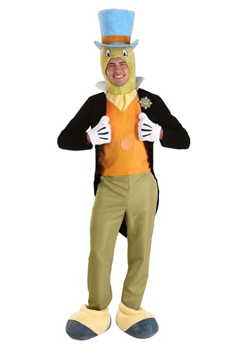 Disneys Pinocchio Jiminy Cricket Costume for Adults | Insect Costume with Jacket Hood & Gloves Medium