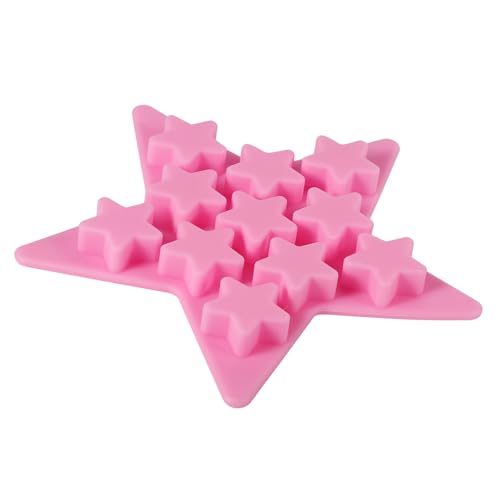 Molde para cubitos de hielo en silicón en forma de estrella rosa miniatura 1