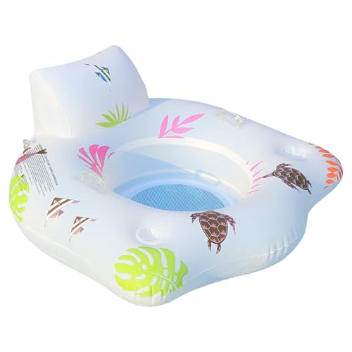 Cama flotante para piscina: flotador de salón con soporte para 2 copas, juguetes flotantes de lago con dos soportes para tazas | Sillas de piscina, amplio soporte para silla de piscina, salón flotante
