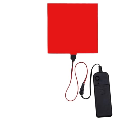 Image of Electroluminescent EL Panel Light, DIY EL Light Cuttable Paper for Decoration /Cosplay /Funny Birthday Parties /Horror Theme Parties /Pumpkinhead,Yellow (10cmx10cm)-1PCS (1, Red)
