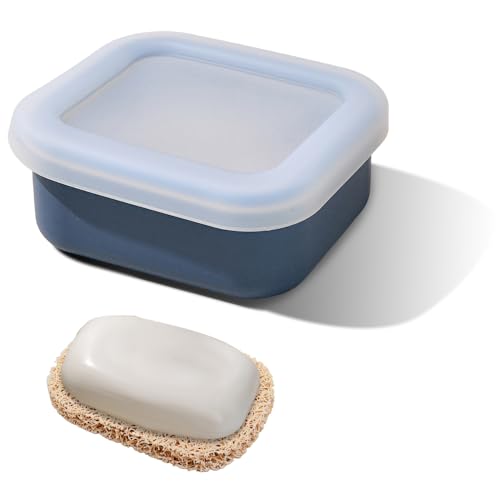 Design che consente di risparmiare sapone: l'interno incorpora un cuscinetto di drenaggio con una struttura porosa e morbida che espelle rapidamente l'umidità dal sapone bagnato. Questo separa il sapone dall'acqua, impedendone lo scioglimento e prolungandone la durata. Il cuscinetto può anche essere rimosso per un uso separato.