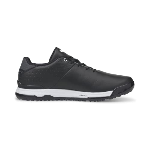 Puma Golf Men's PROADAPT ALPHACAT Leather Golf Shoe, Puma Black-Puma Silver, 114
