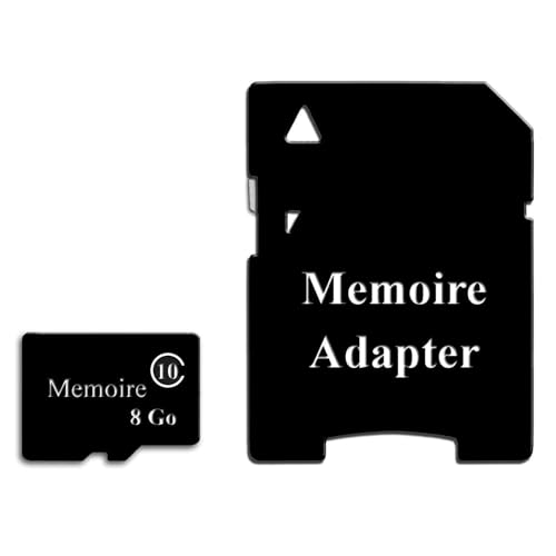 PH26 Carte Mémoire Format Micro SD avec Lecteur de Carte Adaptateur, Classe10 Carte Format Micro SD pour Wiko Y60 Vitesse de Lecture optimale - 8 Go