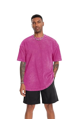 Image of Oversized Tshirts for Men Short Sleeve Vintage Washed Basic Loose Tees 2026