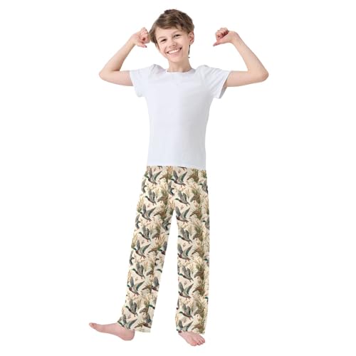 Plant Flying Mallard Ducks Lounge Pajama Pants Soft PJ Bottoms for Sleepwear Ages 6-14 Years3