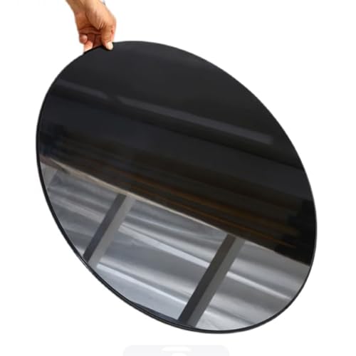 Plateau de table rond en verre noir pour remplacer une table rayée