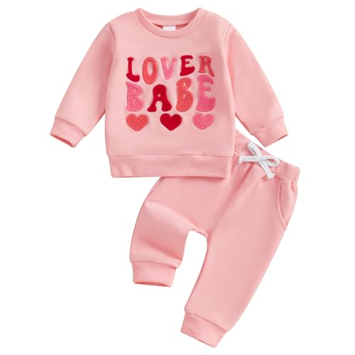 Toddler Baby Girl Outfits Letter Embroidery Sweatshirt Elastic Pants Sets Newborn Infant Girl Clothes