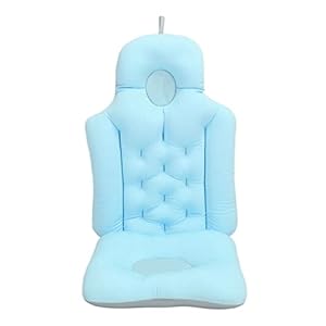 Bathtub Cushion, Soft Breathable Folding Headrest Back Full Body Spa Bath Pillow Soft Bathtub seat Support for Adults Blue Mattress Comfort Head Rest and & Tailbone Support(Blue)