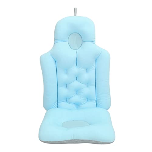 Bathtub Cushion, Soft Breathable Folding Headrest Back Full Body Spa Bath Pillow Soft Bathtub seat Support for Adults Blue Mattress Comfort Head Rest and & Tailbone Support(Blue)