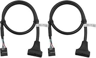 Duttek USB 3.0 to USB 2.0 Adapter, USB 3.0 header to USB 2.0 Cable, 19 Pin USB 3.0 Male to 9 Pin USB2.0 Female Motherboard Cable Adapter Converter 50 CM / 19.68 Inch (2-Pack)