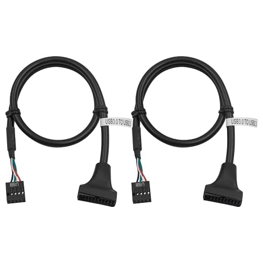 Duttek USB 3.0 till USB 2.0-adapter, USB 3.0-rubrik till USB 2.0-kabel, 19-stifts USB 3.0 hane till 9 stift USB 2.0 hona moderkort kabeladapter omvandlare 50 cm/19,68 tum (2-pack)